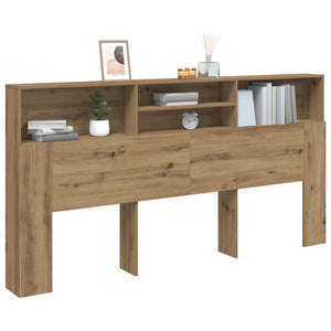 Bett Kopfteil mit Ablagen Eiche 200 cm