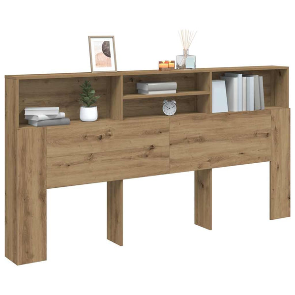 Bett Kopfteil mit Ablagen Eiche 200 cm