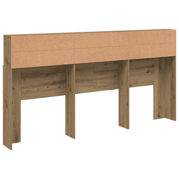 Bett Kopfteil mit Ablagen Eiche 200 cm