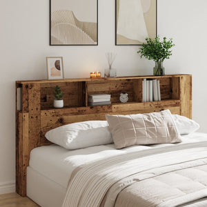 Bett Kopfteil mit Ablagen Altholz-Optik 200 cm