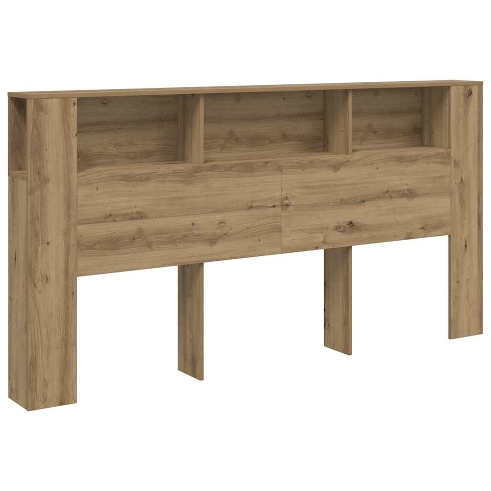 Bett Kopfteil mit Ablagen Eiche 200x102,5 cm
