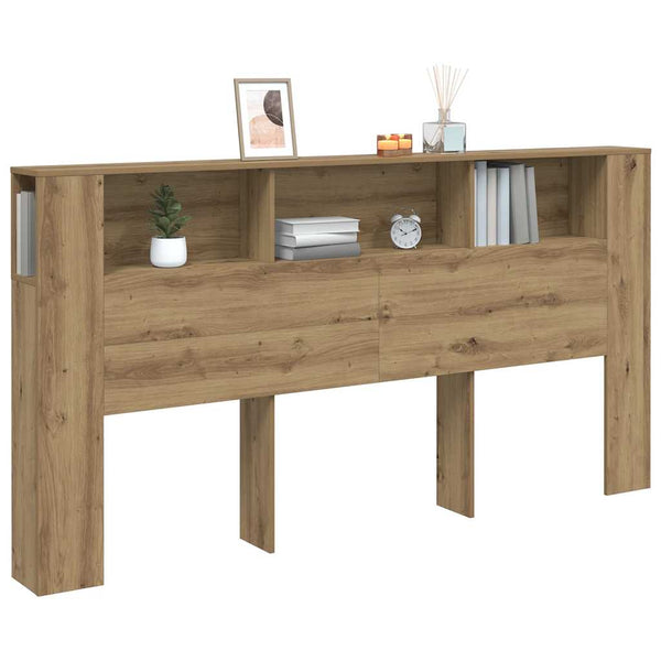 Bett Kopfteil mit Ablagen Eiche 200x102,5 cm