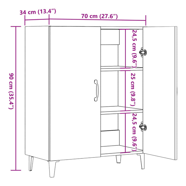 Sideboard Altholz-Optik 70x34x90 cm