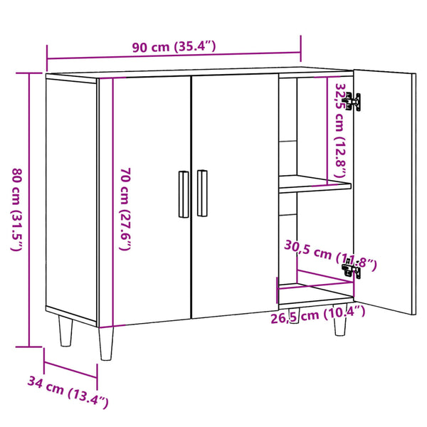 Sideboard Altholz-Optik 90 cm