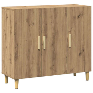 vidaXL Bahut chêne artisan 90x34x80 cm bois d'ingénierie