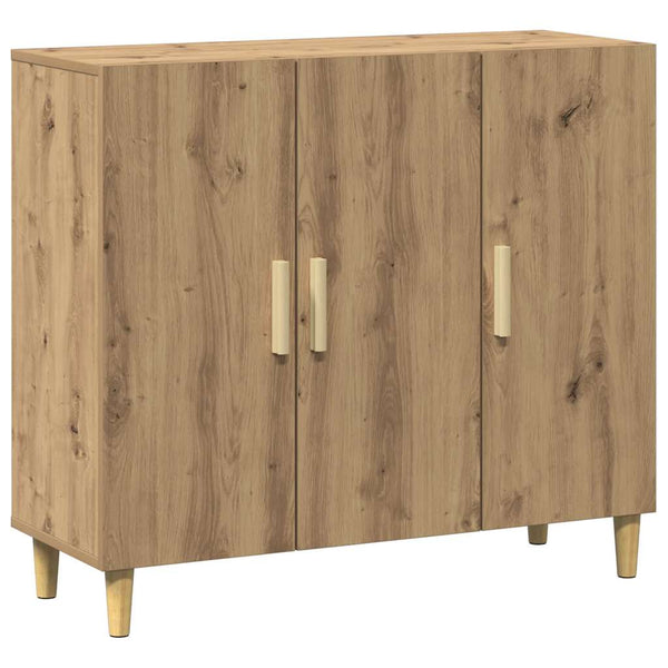 vidaXL Bahut chêne artisan 90x34x80 cm bois d'ingénierie