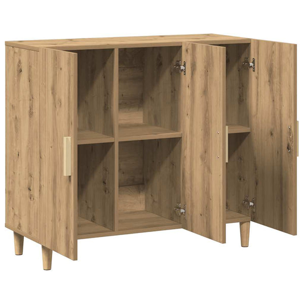 vidaXL Bahut chêne artisan 90x34x80 cm bois d'ingénierie