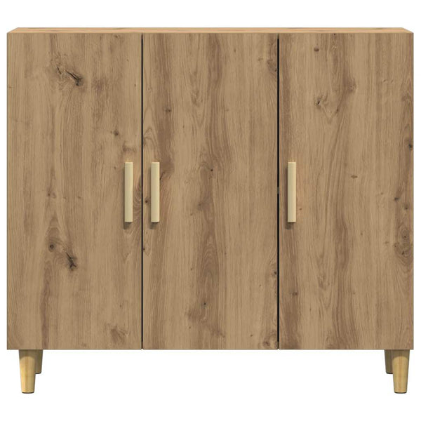 vidaXL Bahut chêne artisan 90x34x80 cm bois d'ingénierie