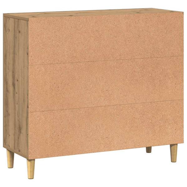 vidaXL Bahut chêne artisan 90x34x80 cm bois d'ingénierie