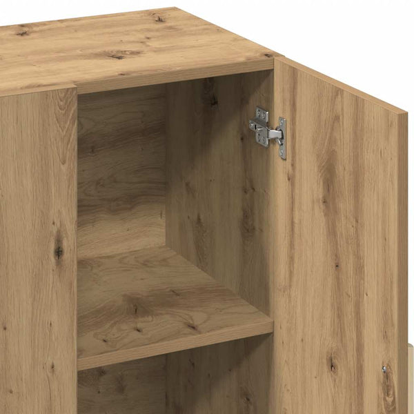 vidaXL Bahut chêne artisan 90x34x80 cm bois d'ingénierie