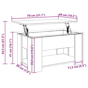 Couchtisch Artisan Eiche 79x49 cm