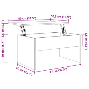 Couchtisch Altholz-Optik 80 cm