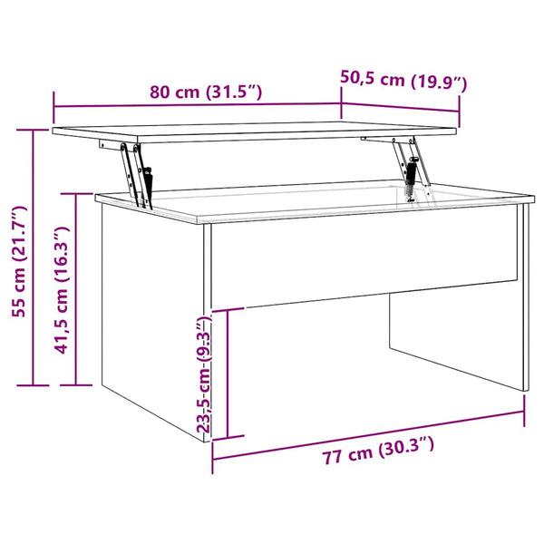 Couchtisch Artisan Eiche 80x50,5 cm