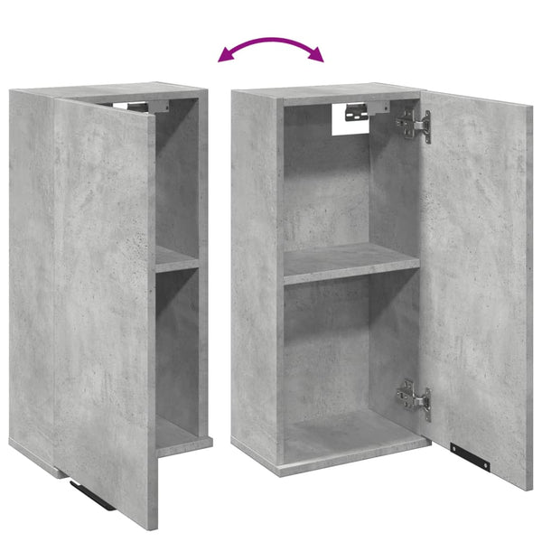 Betongrauer Wand-Badschrank 32x20x67 cm