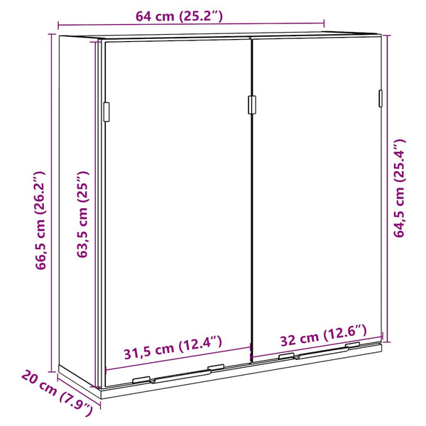 Bad-Spiegelschrank Altholz-Optik 64 cm
