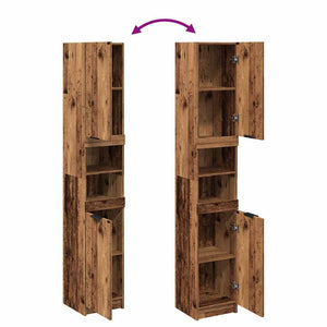 Badschrank Altholz-Optik, 188cm hoch
