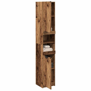 Badschrank Altholz-Optik, 188cm hoch