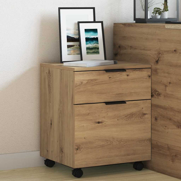 Mobiler Aktenschrank Eiche 45x38x54cm