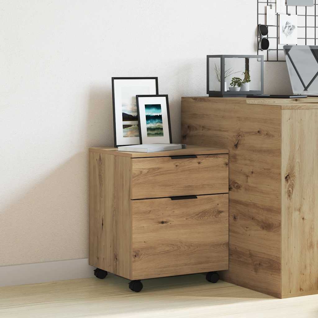 Mobiler Aktenschrank Eiche 45x38x54cm