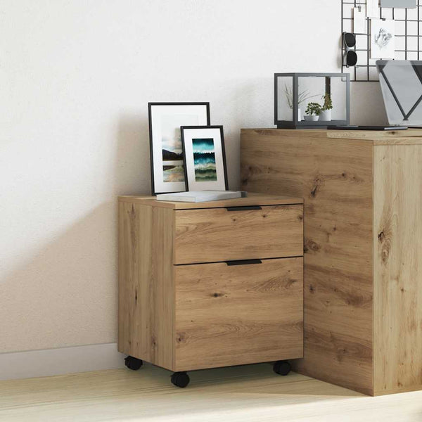 Mobiler Aktenschrank Eiche 45x38x54cm