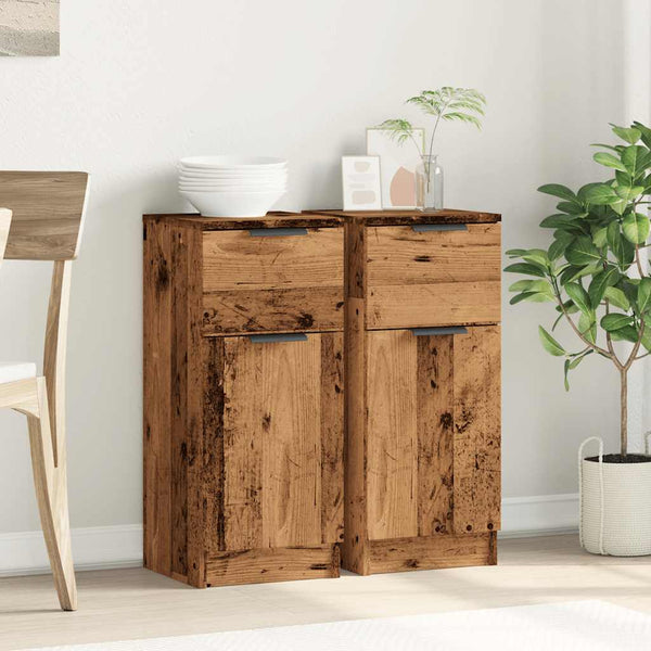 Sideboards 2er Set Altholz-Optik 30x70 cm