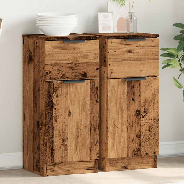 Sideboards 2er Set Altholz-Optik 30x70 cm