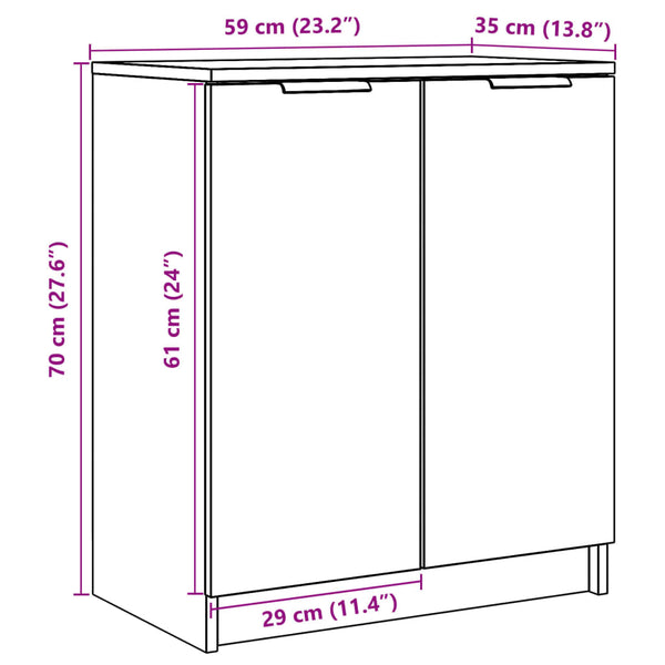 Schuhschrank Altholz-Optik 59x35x70 cm