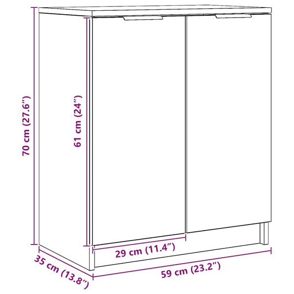 Schuhschrank Artisan Eiche 59x35x70 cm