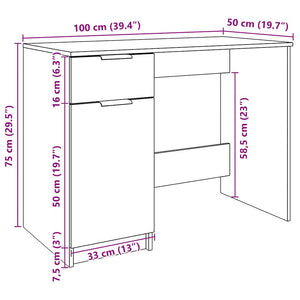 Schreibtisch Altholz-Optik 100 cm