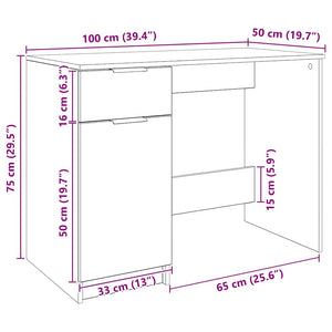 Schreibtisch Artisan Eiche 100x50 cm