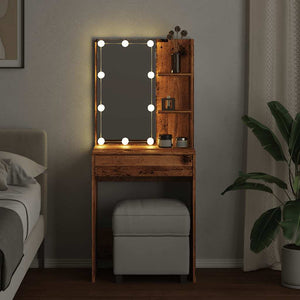Schminktisch mit LED Altholz-Optik