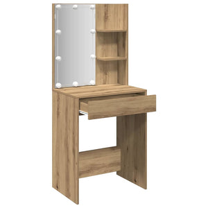 Schminktisch mit LED Artisan-Eiche 60x40x140 cm