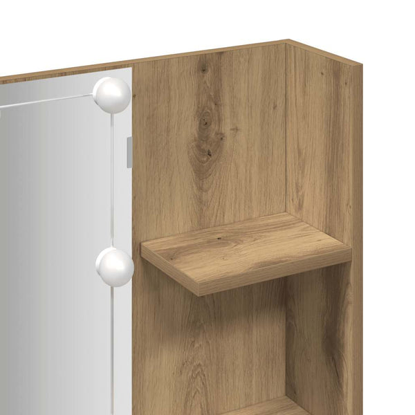 Schminktisch mit LED Artisan-Eiche 60x40x140 cm