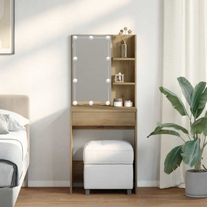 Schminktisch mit LED Artisan-Eiche 60x40x140 cm