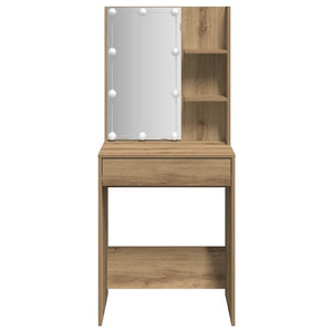Schminktisch mit LED Artisan-Eiche 60x40x140 cm