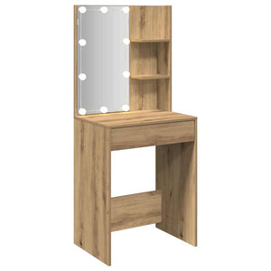 Schminktisch mit LED Artisan-Eiche 60x40x140 cm