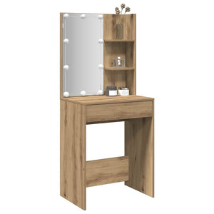 Schminktisch mit LED Artisan-Eiche 60x40x140 cm