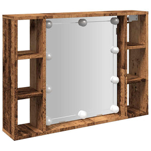LED Spiegelschrank Altholz-Optik 76 cm