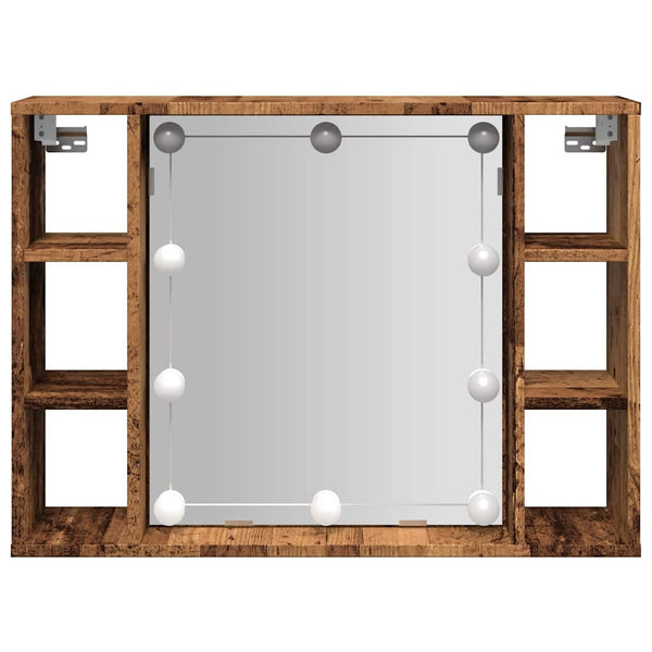 LED Spiegelschrank Altholz-Optik 76 cm