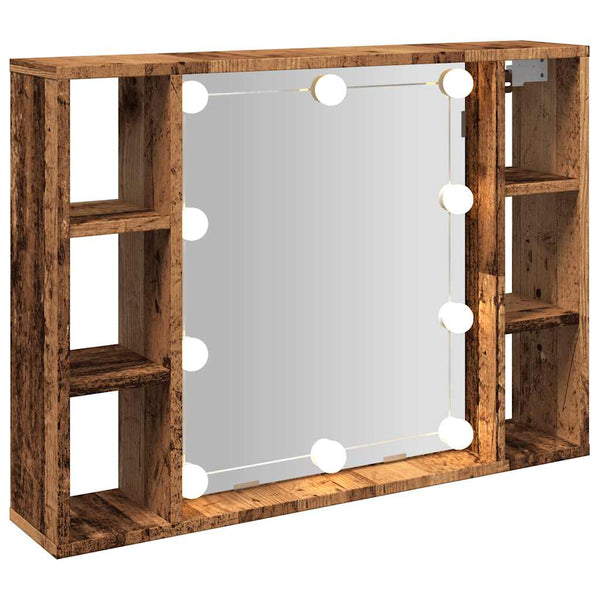 LED Spiegelschrank Altholz-Optik 76 cm