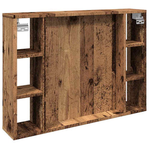 LED Spiegelschrank Altholz-Optik 76 cm