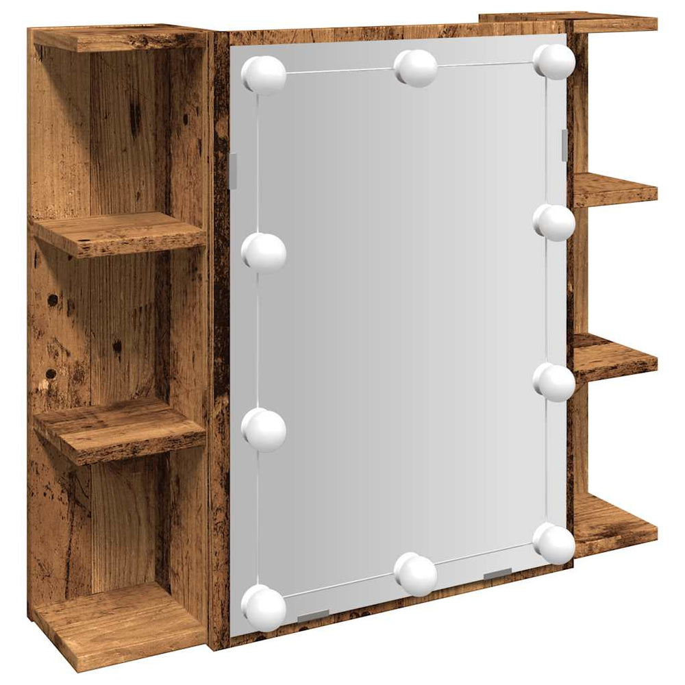 LED Spiegelschrank Altholz 70x60 cm