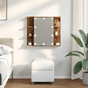 LED Spiegelschrank Altholz 70x60 cm