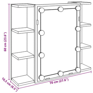 LED Spiegelschrank Altholz 70x60 cm