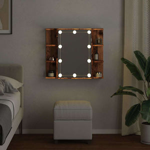 LED Spiegelschrank Altholz 70x60 cm