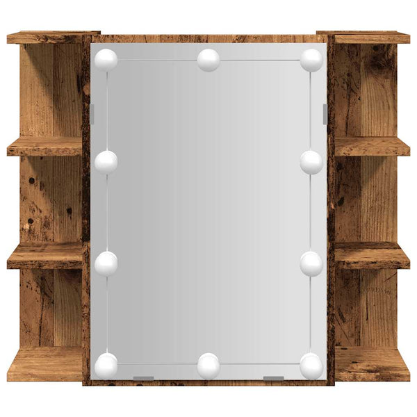 LED Spiegelschrank Altholz 70x60 cm