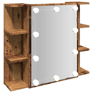 LED Spiegelschrank Altholz 70x60 cm