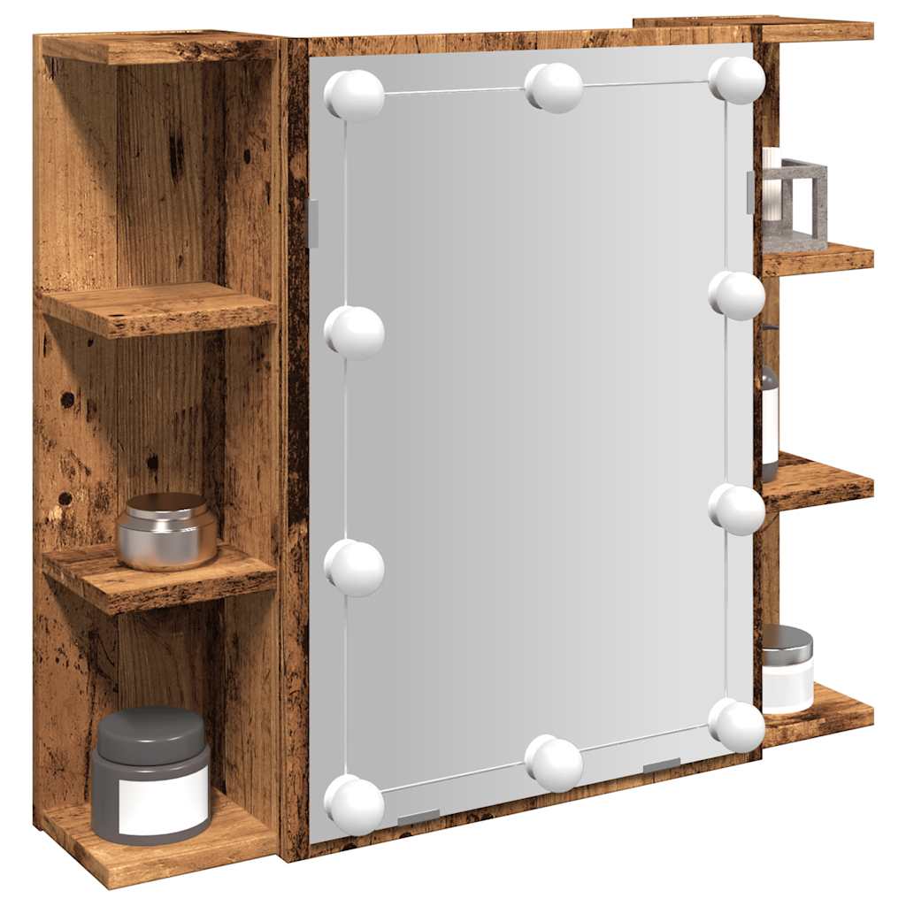 LED Spiegelschrank Altholz 70x60 cm