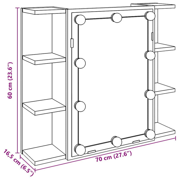 LED Spiegelschrank Artisan Eiche 70x60 cm