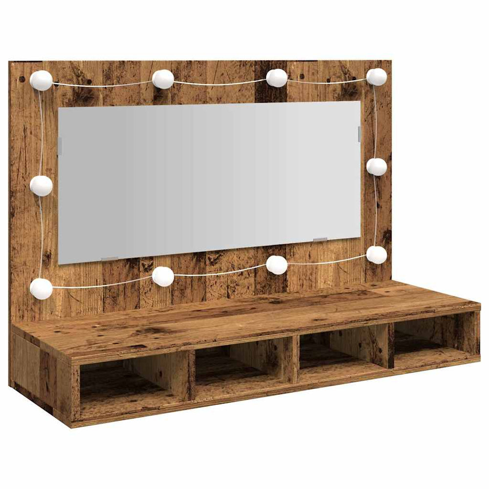 LED Spiegelschrank Altholz 90 cm